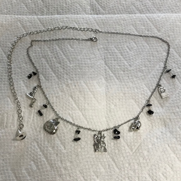 “All Hallows Eve" Handmade Silver Halloween Charm Necklace Haunted House Pumpkin - Picture 11 of 15